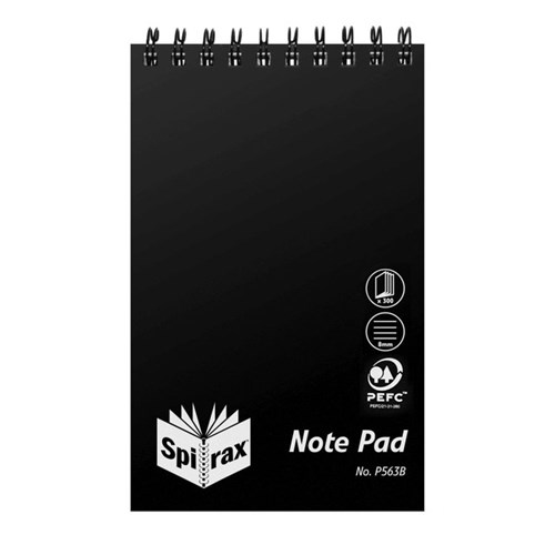 Spirax P563B PP Notepad 8mm Ruled 300pg 200x127mm T O
